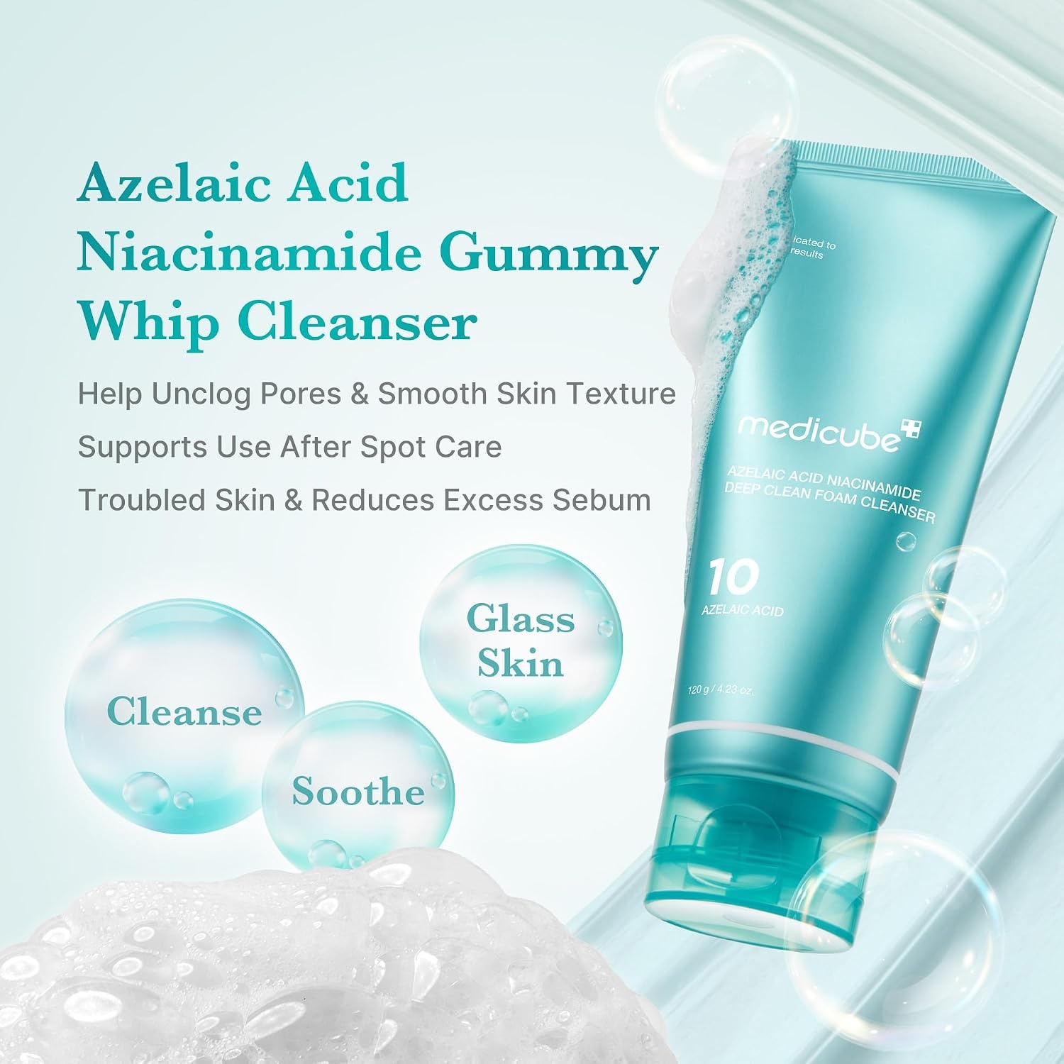 image:imagemedicube Facial Cleanser Azelaic Acid Capsule Foam Cleanser Pack of 2423 Ounce