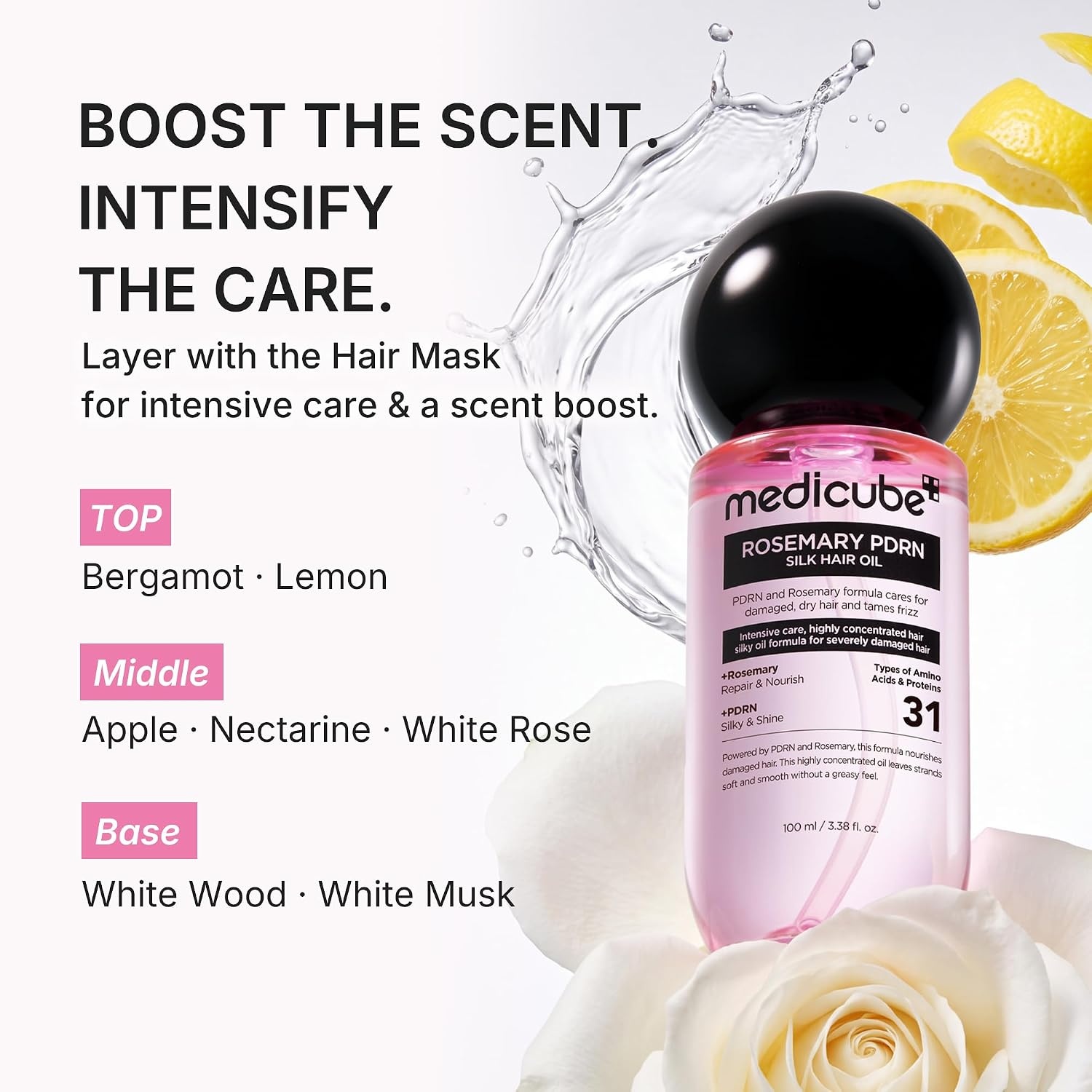 image:imagemedicube Bergamot Musk Scent amp Shine Set Rosemary PDRN Hair Mask amp Oil