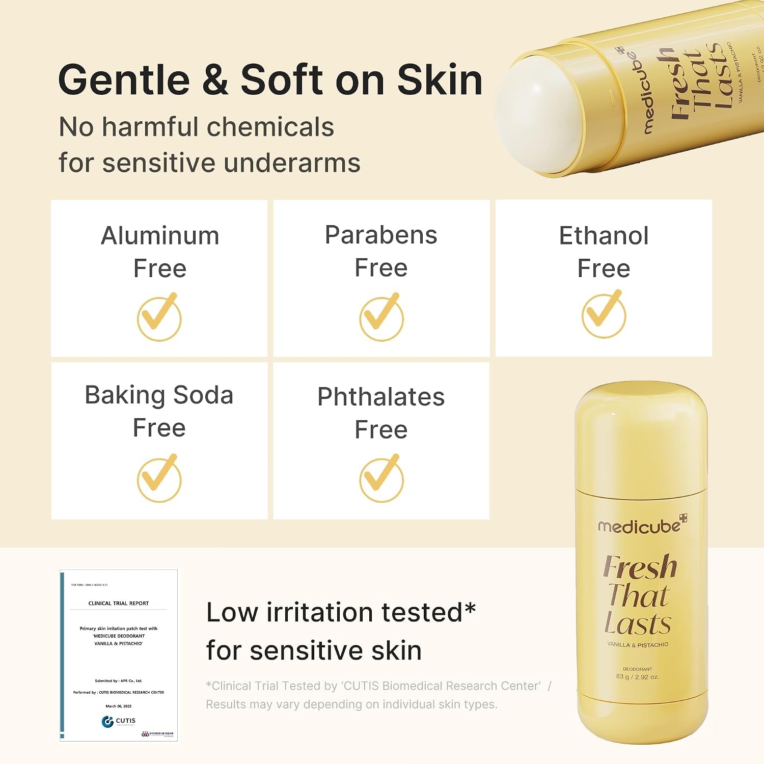 image:imagemedicube Kojic Acid amp Turmeric AluminumFree Deodorant for Women amp Men Pack of 2Vanilla