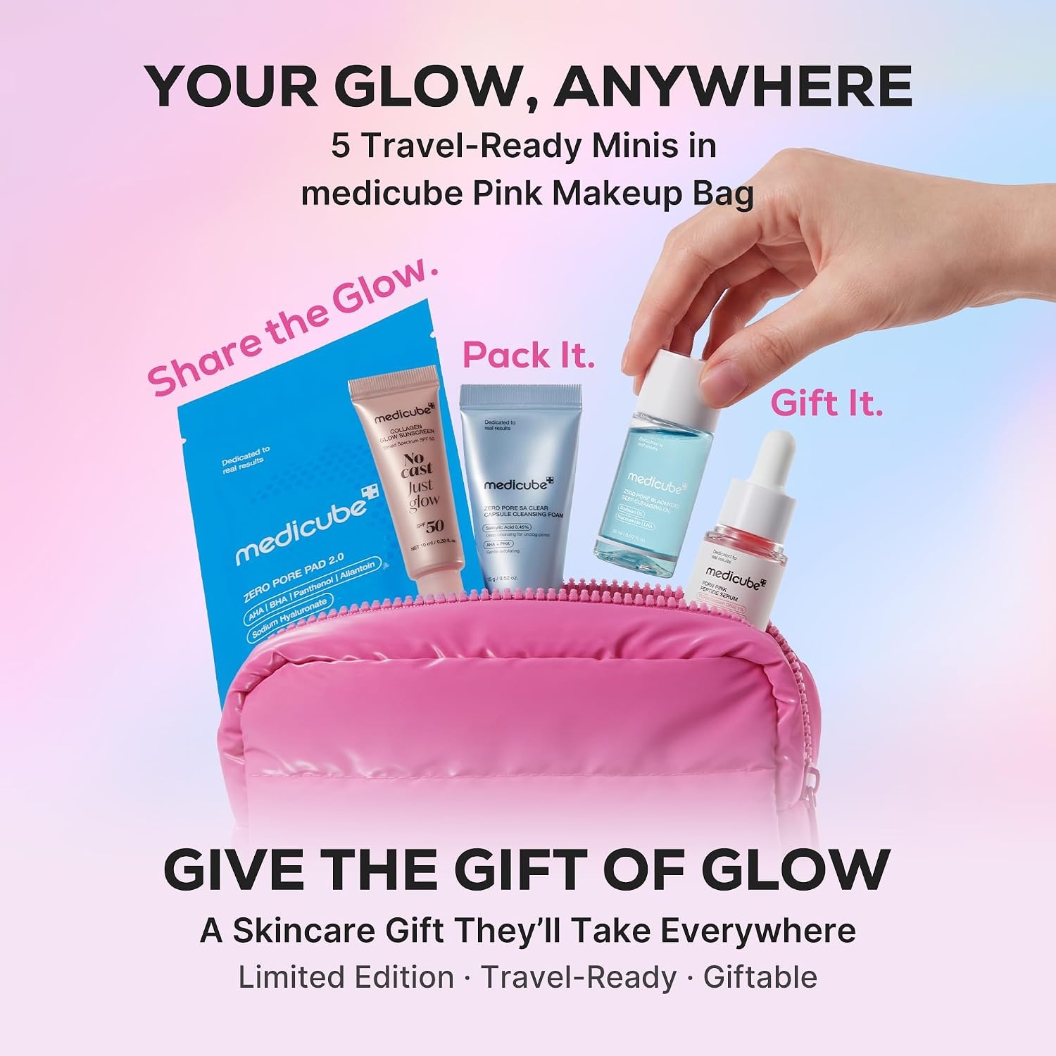 image:imagemedicube Glow Favorites OntheGo Kit Mini Skincare Trial Kit 5 Piece Set