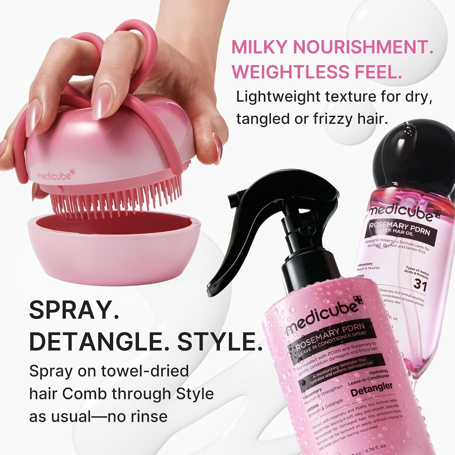 image:imagemedicube Rosemary PDRN Leave in Conditioner Spray DoItAll Detangler