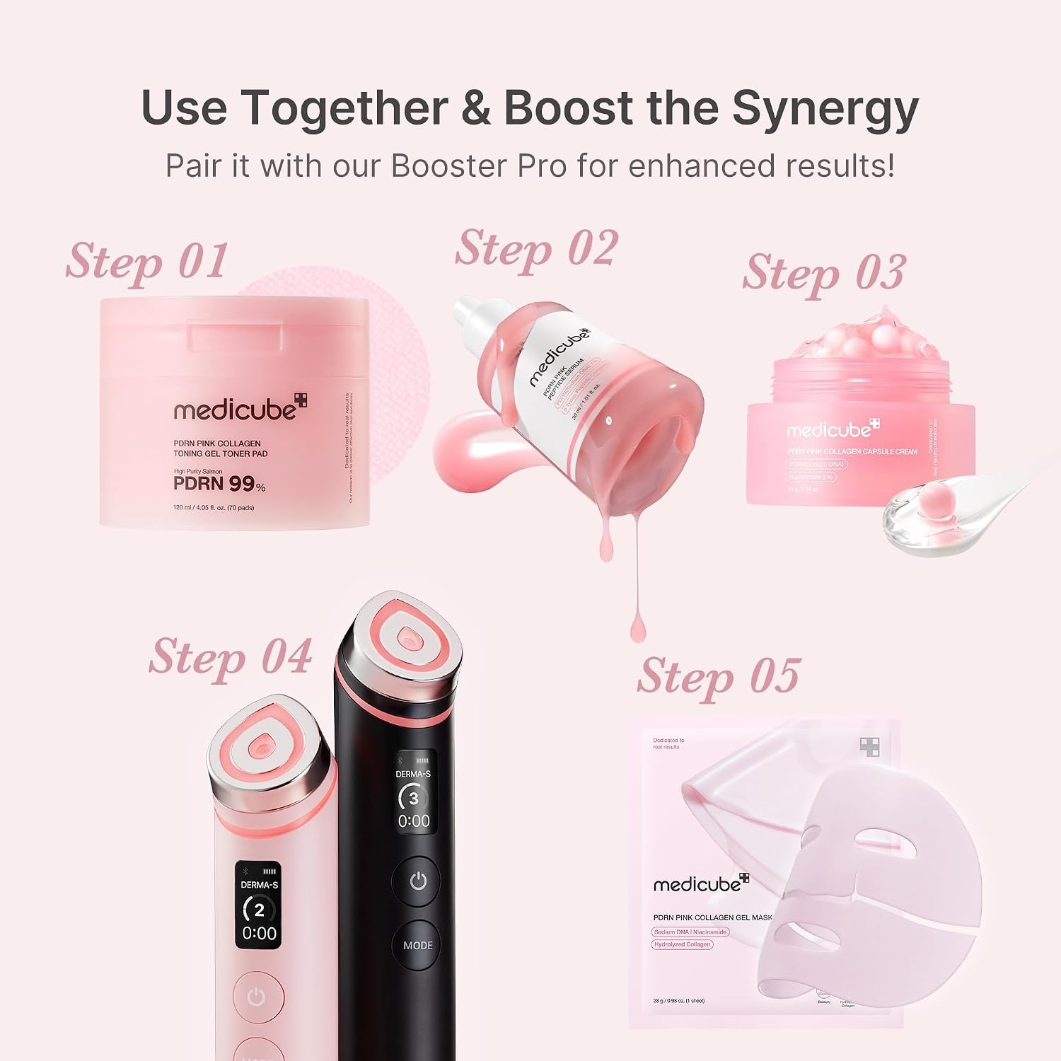 image:imagemedicube PDRN Pink Peptide Serum with Salmon DNA Ultra Light Hydrating Serum with Hyaluronic Acid FastAbsorbing Glow Care for Skin Clarity Korean Skincare 371 fl Oz Pack of 2Salmon DNA PDRN