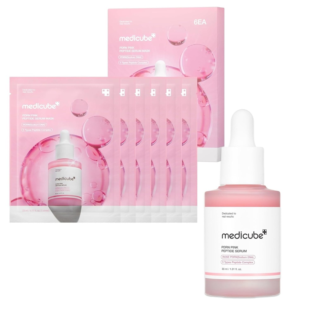 image:imagemedicube PDRN Glow Ritual Duo Rose PDRN Serum amp Ampoule Sheet Mask 6PC
