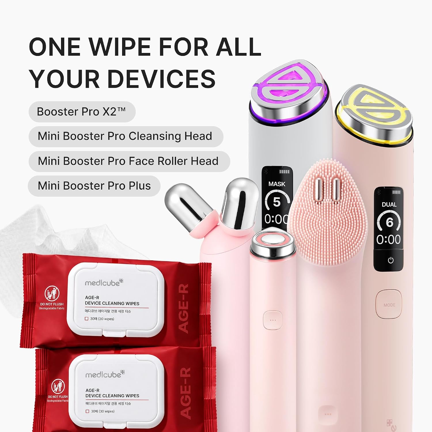 image:imagemedicube Beauty Device Cleaning Wipes Easy Cleaning for Fresh Device Care