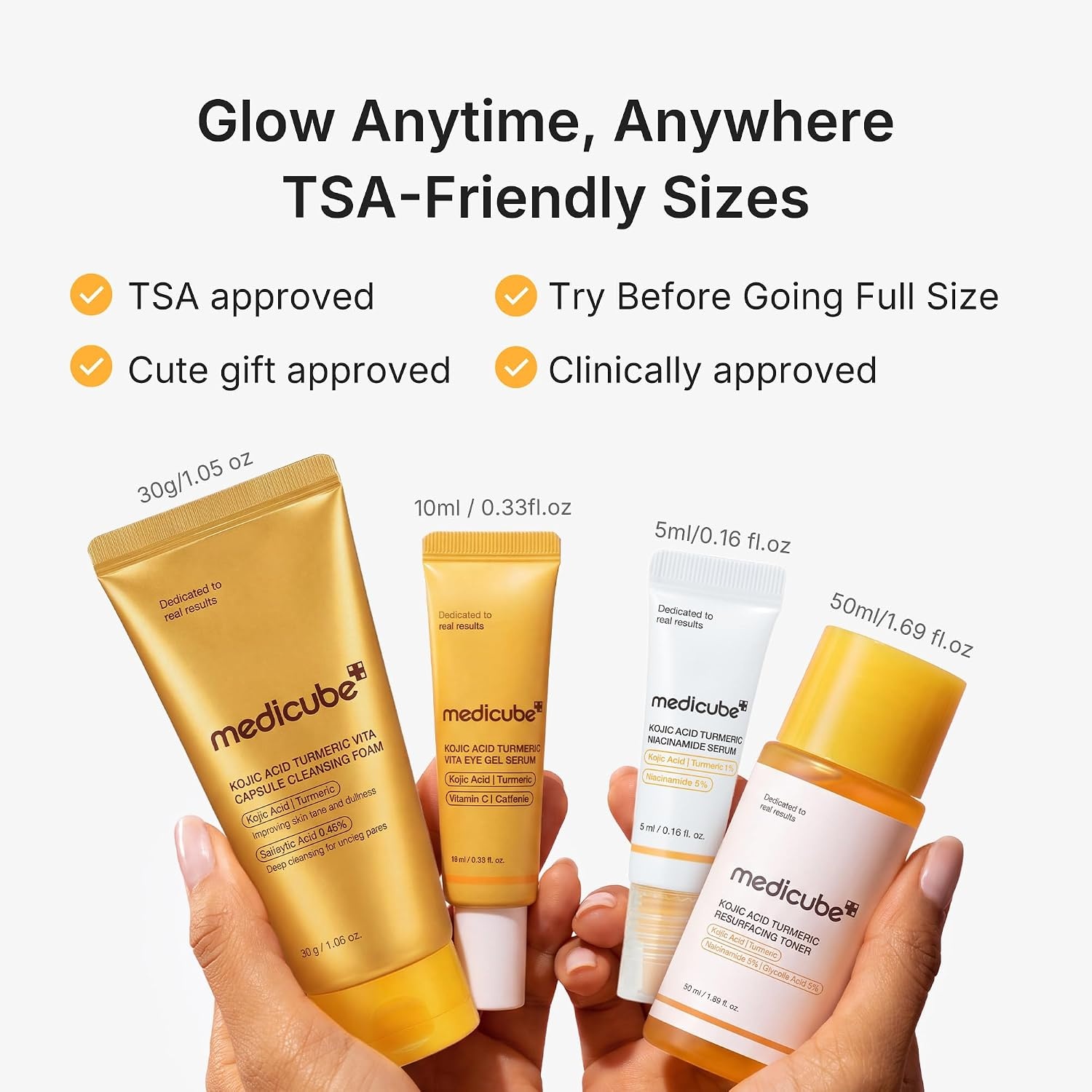 image:imagemedicube Kojic Acid Brightening Essentials Kit Mini 4Step Skincare Set