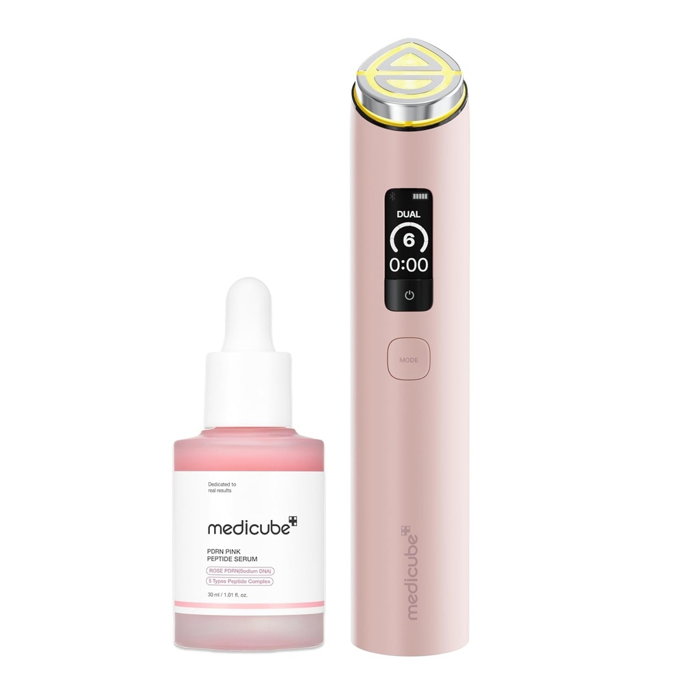 image:imagemedicube Rose PDRN Serum amp Device Duo Booster Pro X2 Pink amp Vegan PDRN Serum