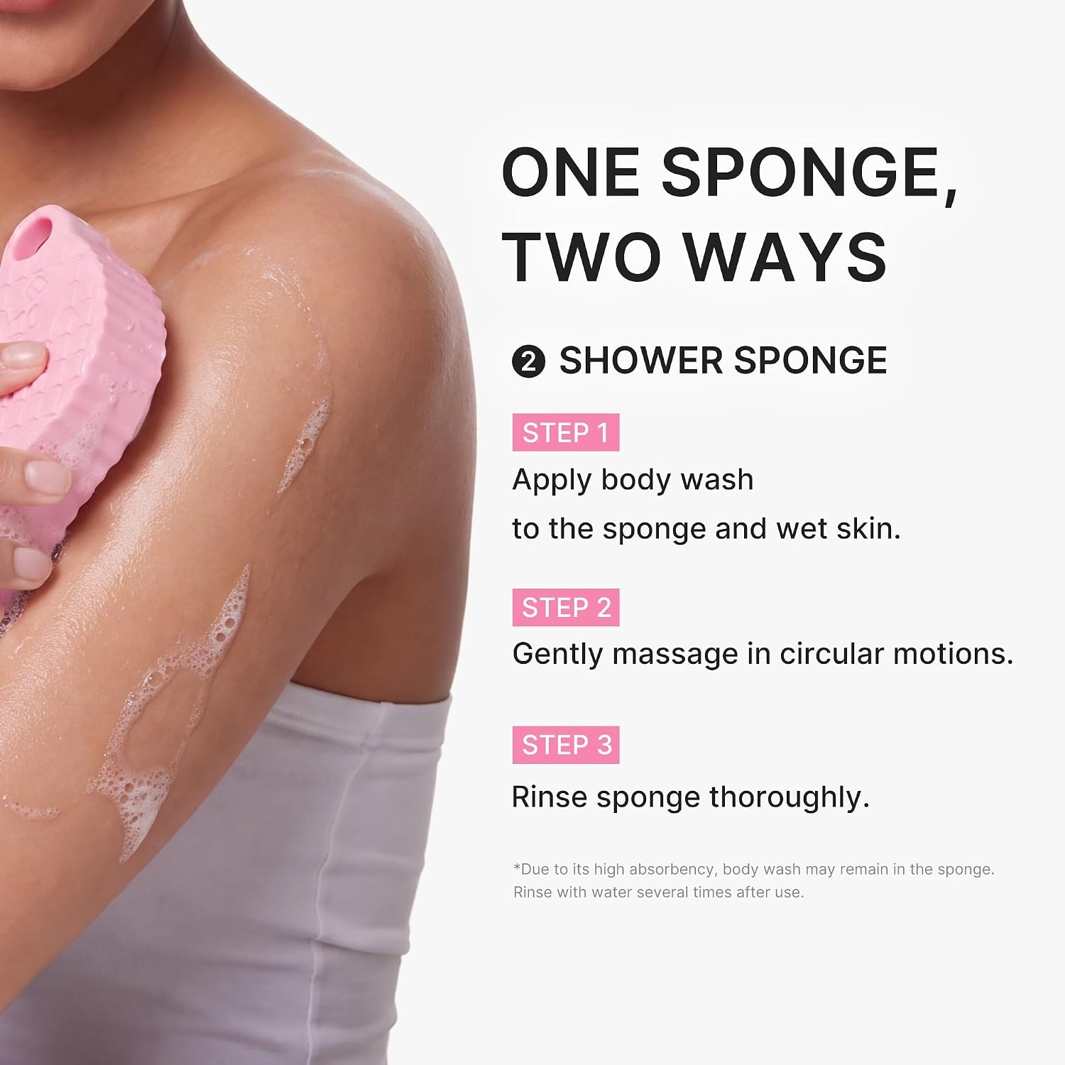image:imagemedicube Clarifying Back amp Chest Duo Red Body Wash and Body Shower Sponge